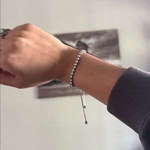 Adjustable Diamond color Tennis bracelet- Silver Bracelet